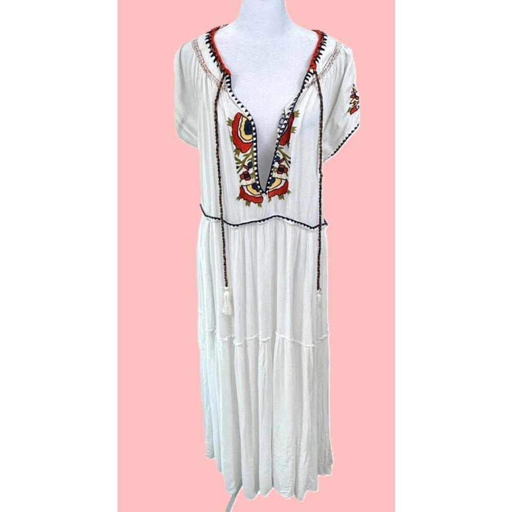 Free People Daisy Fields Bohemian Peasant Style Maxi Dress Size Small